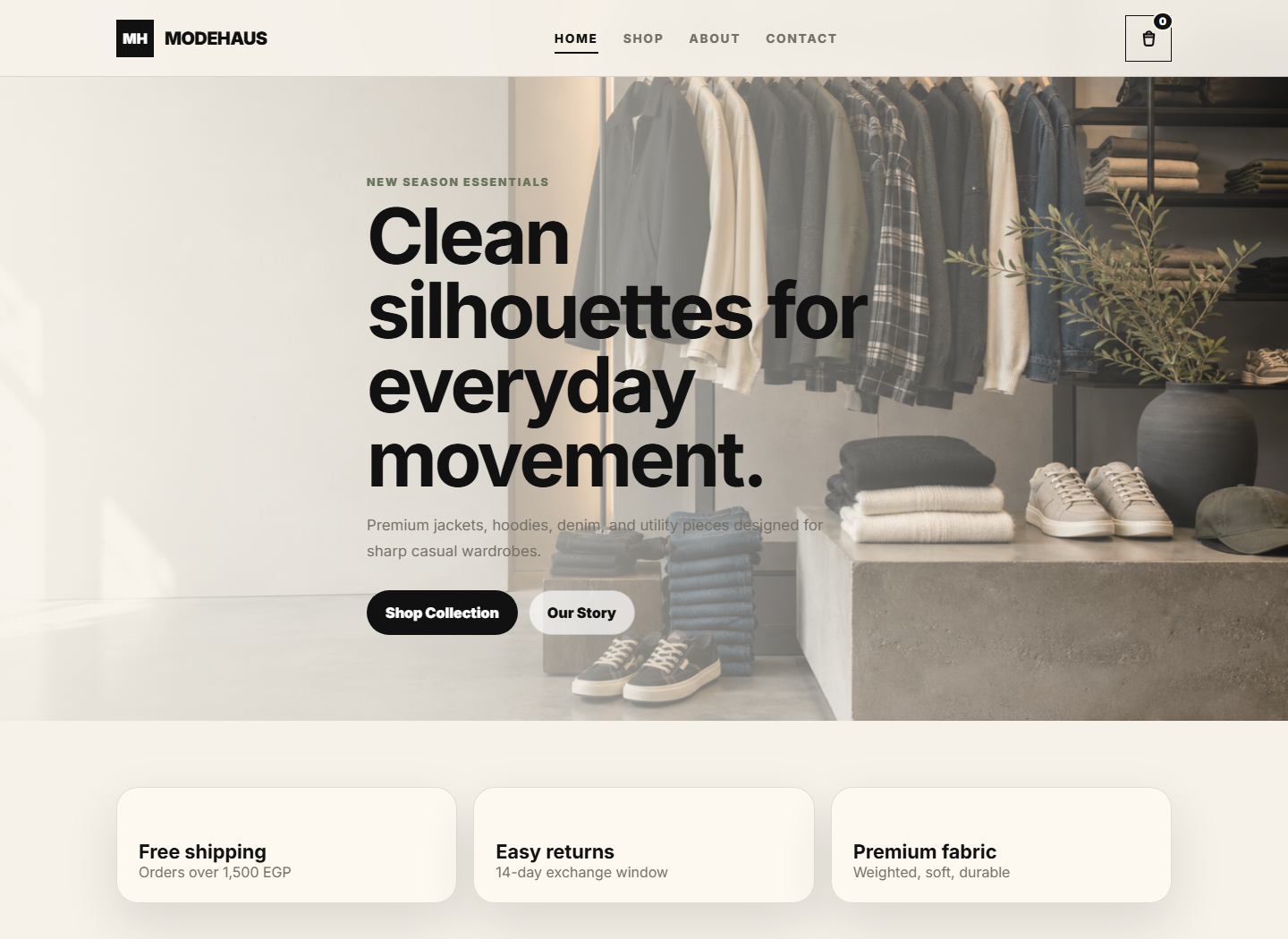 Modehaus homepage preview